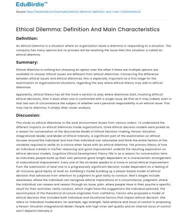 Ethical Dilemma: Definition And Main Characteristics