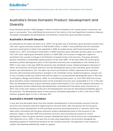 Analyzing Australia’s Economic Growth and Diversity