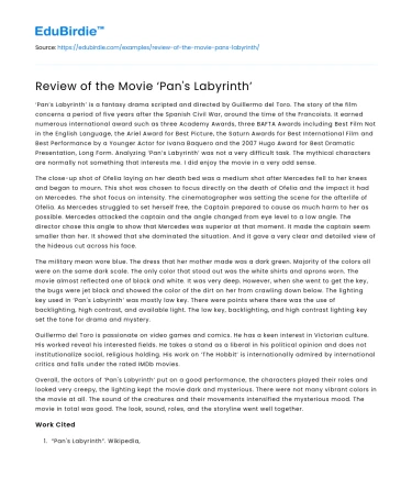 Cinematic Alchemy in Pan’s Labyrinth