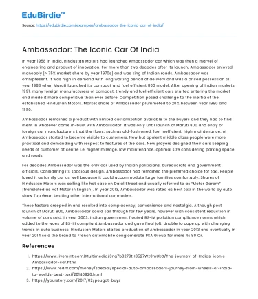 Ambassador: The Iconic Car Of India