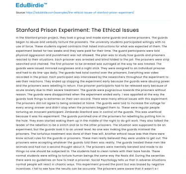 Stanford Prison Experiment: The Ethical Issues