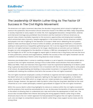 Martin Luther King: Leadership Style