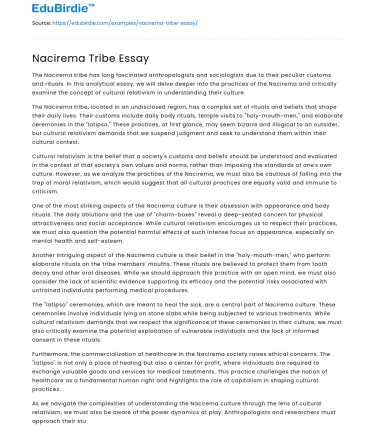 Nacirema Tribe Essay