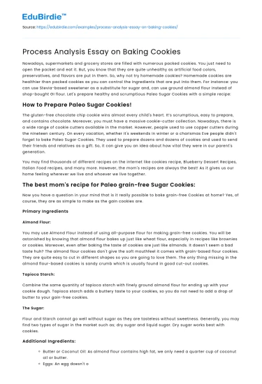 The Art and Science of Baking Cookies