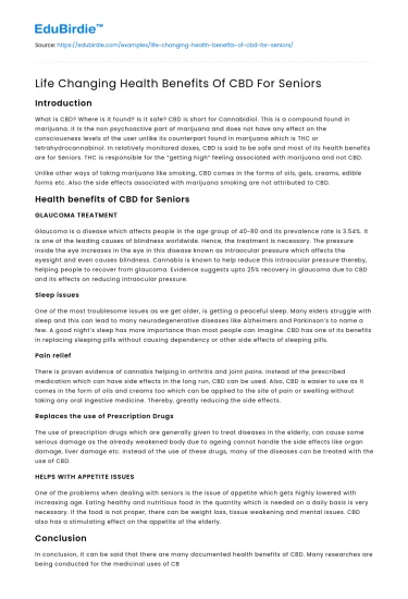 Life Changing Health Benefits Of CBD For Seniors