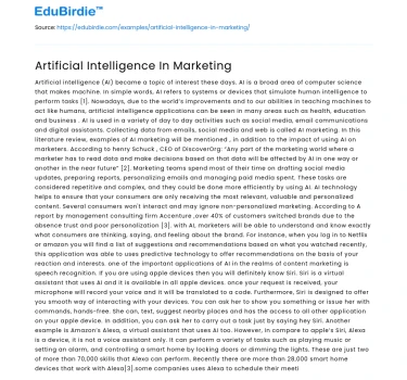 Artificial Intelligence In Marketing