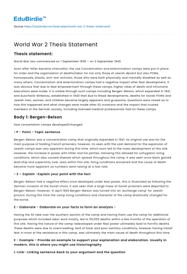 World War 2 Thesis Statement