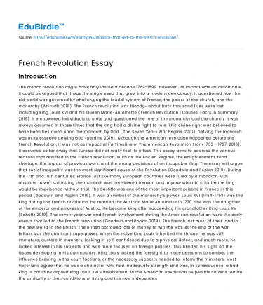 French Revolution Essay
