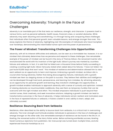 Overcoming Adversity: Triumph in the Face of Challenges