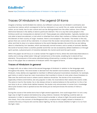 Traces Of Hinduism In The Legend Of Korra