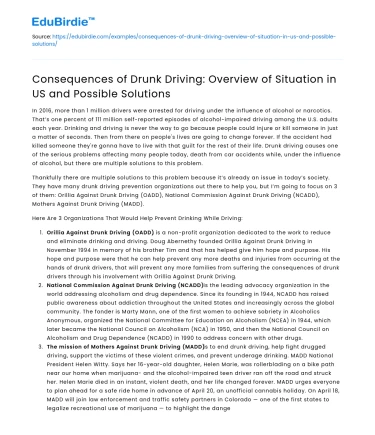 US Drunk Driving Consequences & Solutions