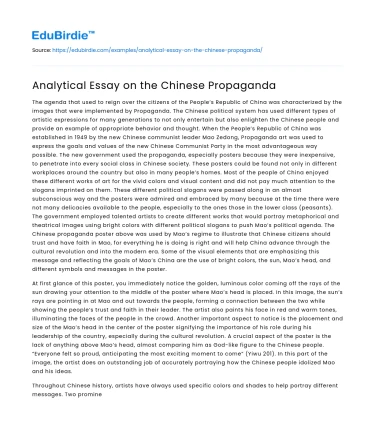 Analytical Essay on the Chinese Propaganda