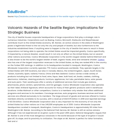 Seattle Volcanic Hazards: Business Implications