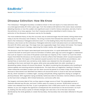 Deciphering Dinosaur Demise: Clues from the Fossil Record