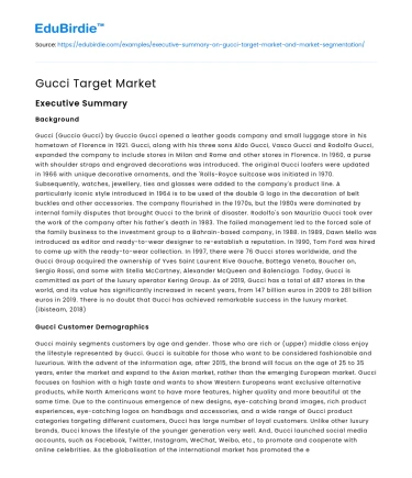 Gucci Target Market