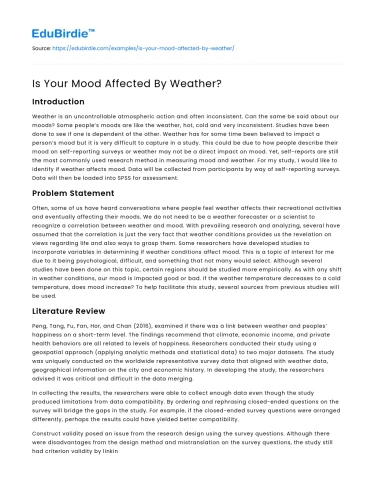 Is Your Mood Affected By Weather?