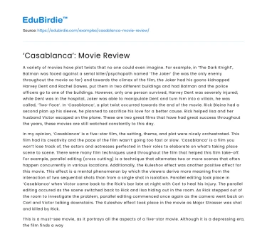 ‘Casablanca’: Movie Review