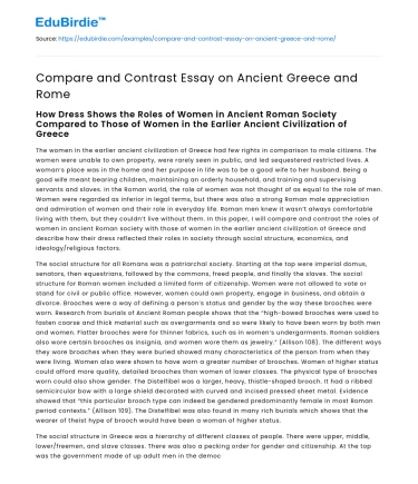 Compare and Contrast Essay on Ancient Greece and Rome