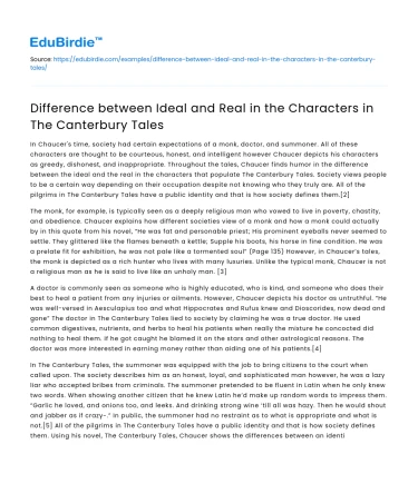 Ideal vs Real Characters in The Canterbury Tales