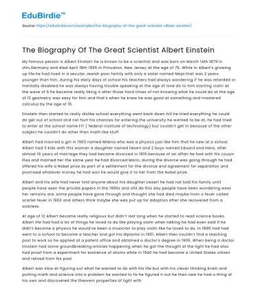 The Life and Legacy of Albert Einstein