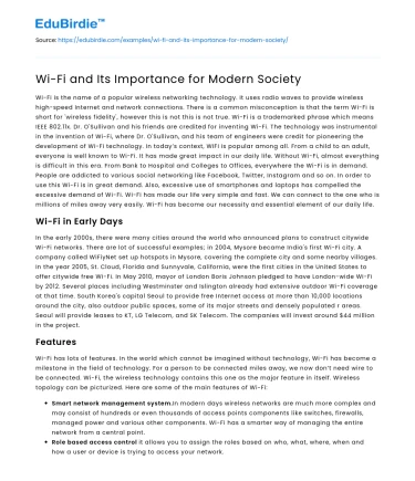 Wi-Fi and Its Importance for Modern Society
