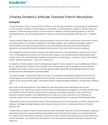 Charles Dickens’s Attitude Towards French Revolution
