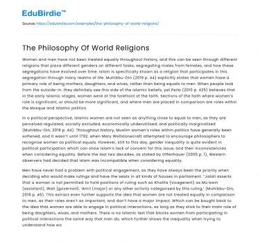 The Interconnectedness of Global Religious Philosophies