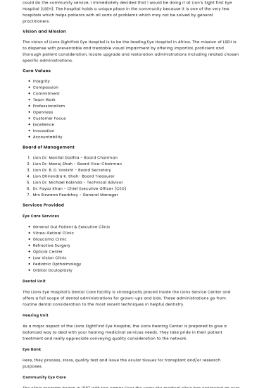 First Impressions Of Community Service At Lion’s Eye Hospital