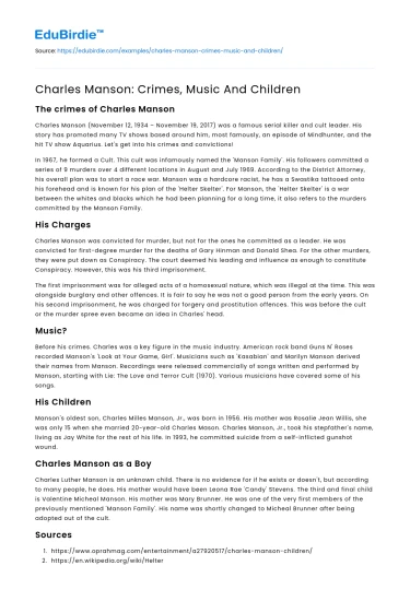 Charles Manson: The Dark Intersection of Crime and Culture