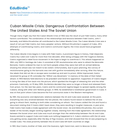 Cuban Missile Crisis: US vs Soviet Union Confrontation