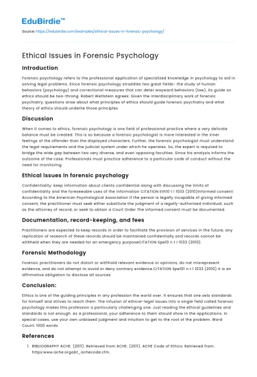 Ethical Issues in Forensic Psychology