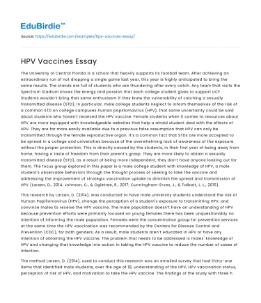 HPV Vaccines Essay