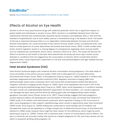 Effects of Alcohol on Eye Health