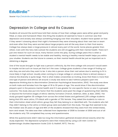 Depression in College and Its Causes