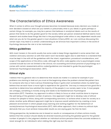 The Nuances of Ethical Awareness