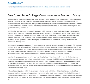 Free Speech on College Campuses as a Problem: Essay