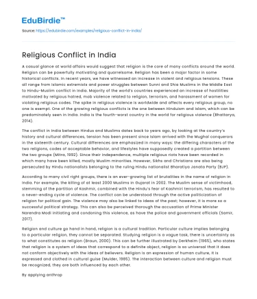 Religious Conflict in India