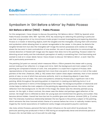 Symbolism in ‘Girl Before a Mirror’ by Pablo Picasso