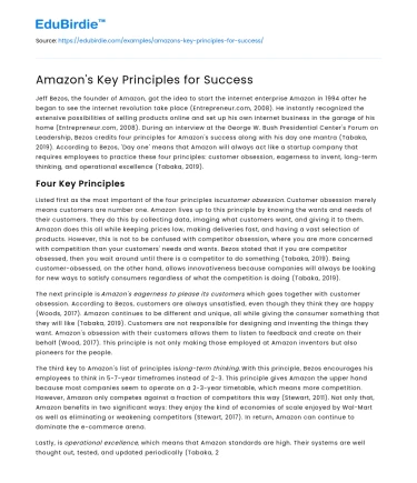 Amazon’s Key Principles for Success