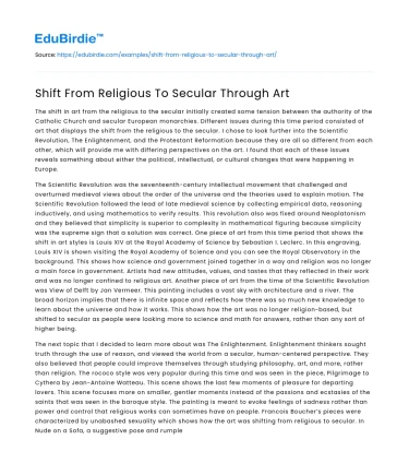 Shift From Religious To Secular Through Art