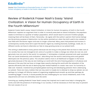 Review of Roderick Fraser Nash’s Island Civilization