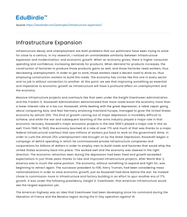 Infrastructure Expansion