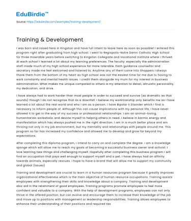 Training & Development