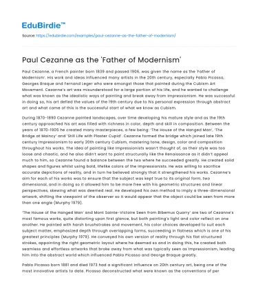 Paul Cezanne as the ‘Father of Modernism’