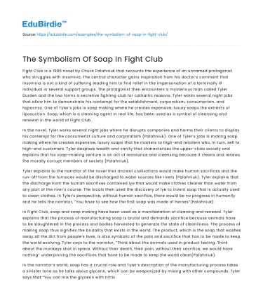 The Symbolism Of Soap In Fight Club