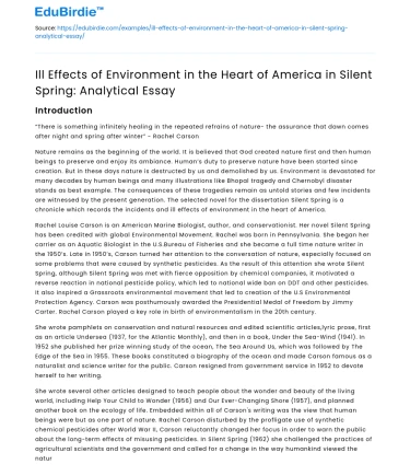 Negative impact of environment in Silent Spring