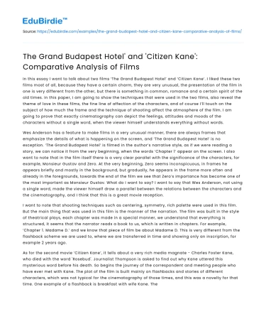Comparing ‘The Grand Budapest Hotel’ and ‘Citizen Kane’