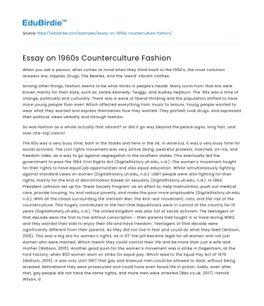 Essay on 1960s Counterculture Fashion