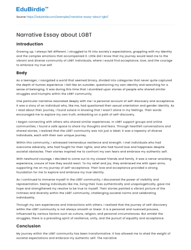 Narrative Essay about LGBT