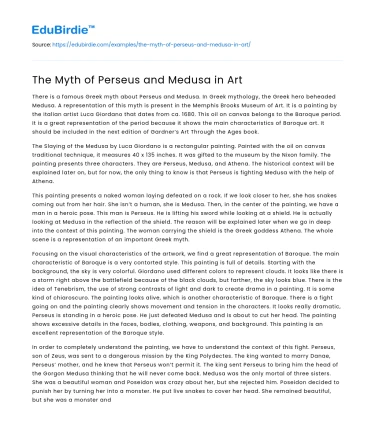 The Myth of Perseus and Medusa in Art
